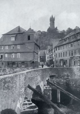 Duitsland, 1933, Dillenburg, DE OUDE BRUG OVER DE DILL TE DILLENBURG