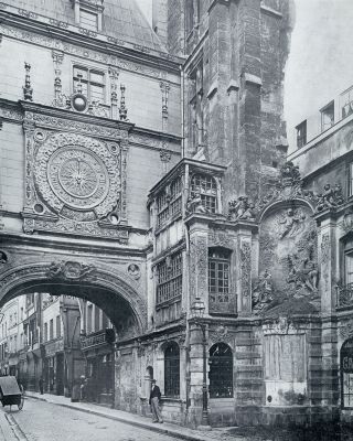 Frankrijk, 1933, Rouen, RENAISSANCEPOORT TE ROUAAN MET DE GROSSE HORLOGE