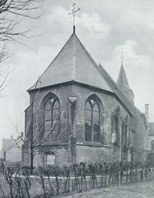 Zuid-Holland, 1933, Hendrik-Ido-Ambacht, HENDRIK IDO AMBACHT. ACHTERZIJDE DER NED. HERV. KERK