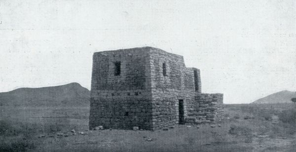 Jemen, 1933, Onbekend, EEN VAN DE EENZAME MILITAIRE POSTEN LANGS HET TRAJECT HODEIDA-SANA