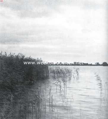 Zuid-Holland, 1934, Reeuwijk, Over water- en veenland. Een rietkraag op de Reeuwijksche Plassen