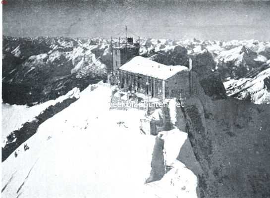 Duitsland, 1934, Onbekend, Garmisch-Partenkirchen in den winter. Het Mnchenerhaus op de Zugspitze