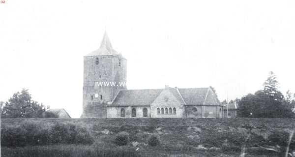 Gelderland, 1934, Dodewaard, Tusschen twee rivieren. De kerk te Dodewaard met toren uit de 12e eeuw