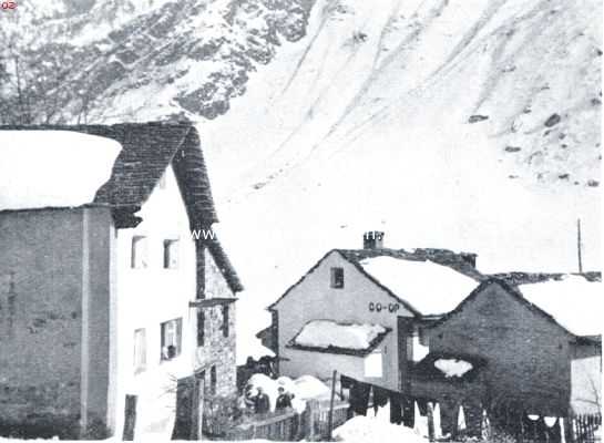 Zwitserland, 1934, Bosco Gurin, Bosco, een Duitsch-Zwitsersche nederzetting in Tessino. Bosco, het sneeuwdorp