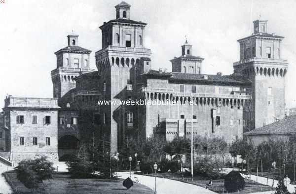 Itali, 1934, Ferrara, Ferrara. Het Castello d'Este te Ferrara