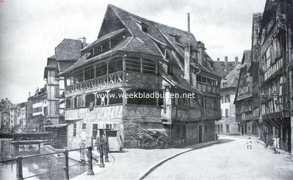 Frankrijk, 1934, Straatsburg, Het oude Straatsburg en zijn kathedraal. De oude looierswijk te Straatsburg