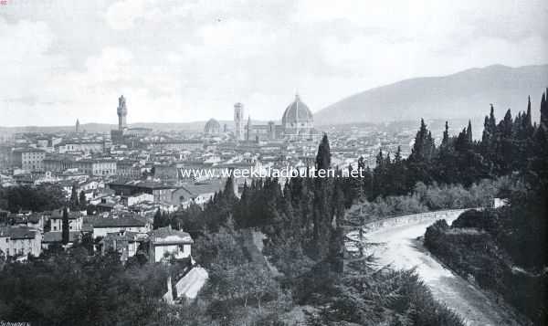 Itali, 1934, Florence, De wonderen van Florence. Panorama van Florence van de heuvels van Fiesole