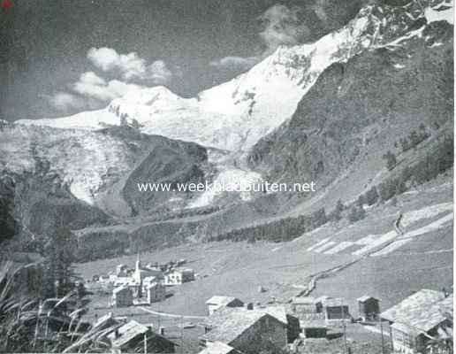 Zwitserland, 1934, Saas-Fee, Het dorpje Saas-Fe in Wallis (1800 meter)