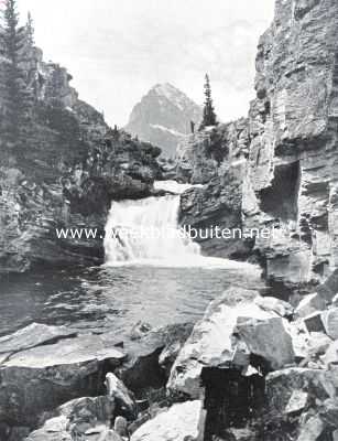 Een waterval in de Two Medicine-Rivier in het Glacier National park (V.S.) (bij het artikel: 