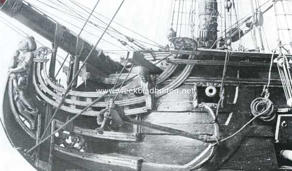 Scheepsfolklore in de scheepsversiering. Een Javaansche vrouw als schegbeeld van 