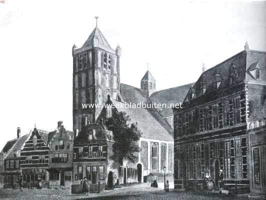 Zeeland, 1934, Middelburg, Walcheren, de tuin van Zeeland. De St. Pieterskerk of Noordmonster te Middelburg, afgebroken in 1834