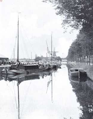 Drenthe, 1934, Zuidlaren, Natuur en volksleven in Drenthe. De haven van Zuidlaren