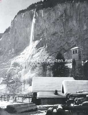 Winter in de bergen. De Staubach in het Lauterbrunnendal