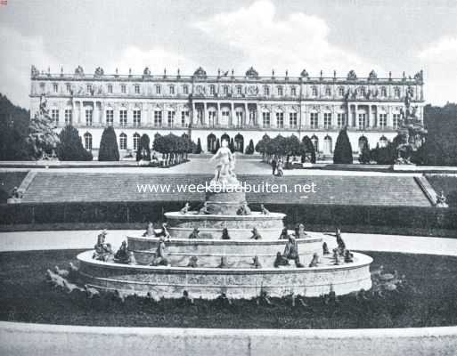 Duitsland, 1935, Herrenchiemsee, Slot Herrenchiemsee. Voorzijde met Latona-fontein