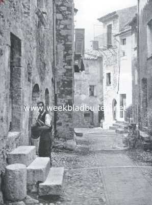 Frankrijk, 1935, La Turbie, La Turbie en de Grande Corniche. Dorpsstraat in La Turbie aan de Grande Corniche