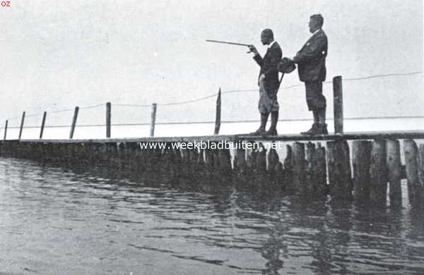 Zeeland, 1935, Cadzand, Naar Nederlands laatste grenspaal aan de Wielingen. De brug over het Zwin, toen er nog geen leuning aan was