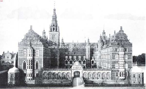 Denemarken, 1935, Hillerd, Deensche verscheidenheden. Voorzijde van het slot Frederiksborg te Hillerd, in Nederlandsche Renaissancestijl gebouwd