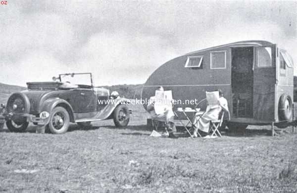 Onbekend, 1935, Onbekend, Moderne woonwagens. Middagrust