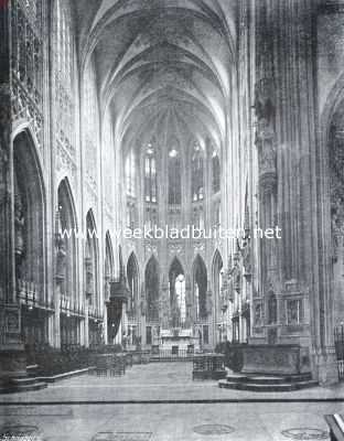 Noord-Brabant, 1935, Den Bosch, 's-Hertogenbosch zevenhonderdvijftig jaar. Het koor in de St. Janskathedraal