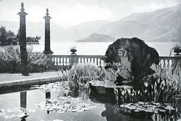 Tuindtail van een villa te San Giovanni aan het Como-meer