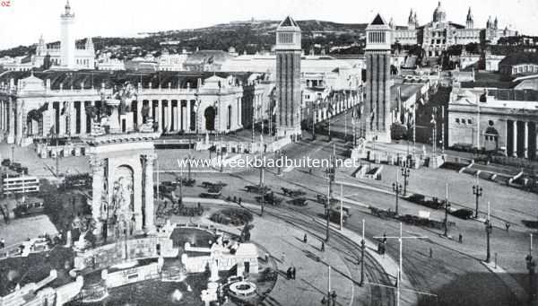 Spanje, 1935, Barcelona, Naar Barcelona. De Plza de Espaa te Barcelona