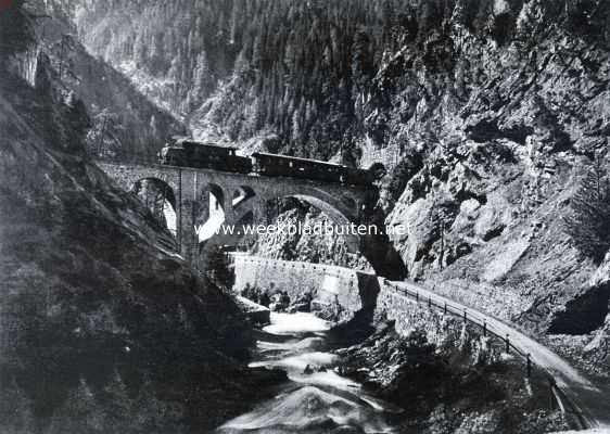 Zwitserland, 1935, Onbekend, Het Bramberger Viaduct in de Zugenschlucht bij Davos