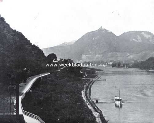 Naar de stad op de zeven heuvelen. De Rijn bij Knigswinter, op den achtergrond de Drachenfels