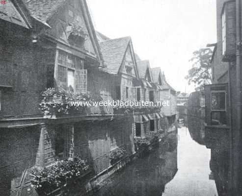 Engeland, 1935, Canterbury, De Stour met oude wevershuizen te Canterbury