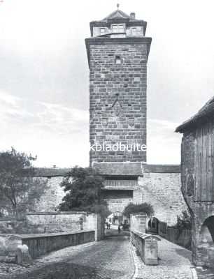 Duitsland, 1935, Rothenburg ob der Tauber, De Rderpoorttoren te Rothenburg ob der Tauber (bij het artikel: 