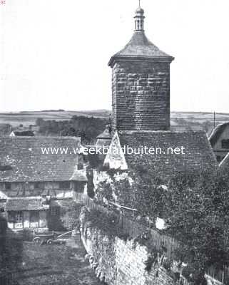 Duitsland, 1935, Rothenburg ob der Tauber, Rothenburg ob der Tauber. Stadsmuur bij de Kobenzellerpoort te Rothenburg ob der Tauber