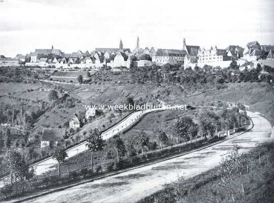 Duitsland, 1935, Rothenburg ob der Tauber, Rothenburg ob der Tauber. Gezicht op Rothenburg bij de Kobolzellerpoort