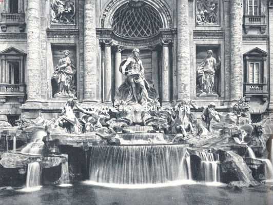 Itali, 1936, Rome, De fonteinen van Rome. De Trevi-fontein te Rome