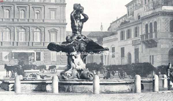 De fonteinen van Rome. De Triton-fontein te Rome