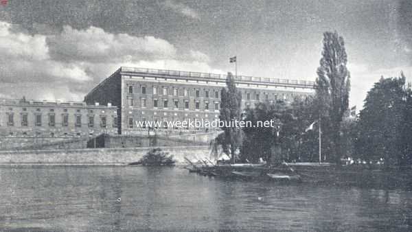 Zweden, 1936, Stockholm, De Noordelijke faade van het slot te Stockholm