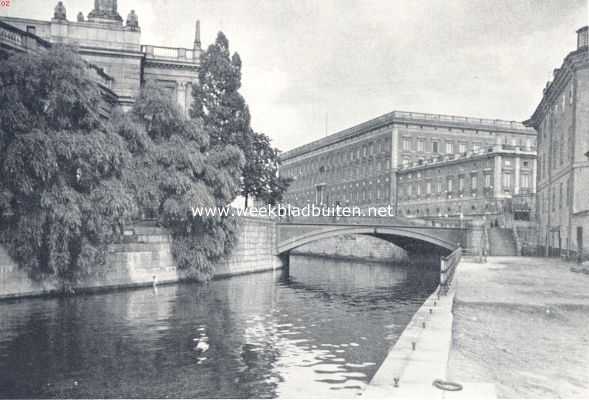 Zweden, 1936, Stockholm, De Westelijke faade van het koninklijk paleis te Stockholm