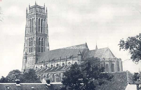 Gelderland, 1936, Zaltbommel, De kerk van Zaltbommel. De Sint Maartenskerk te Zaltbommel van het Zuid-Oosten gezien