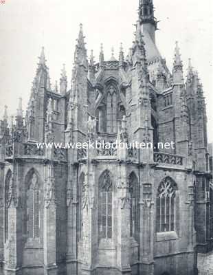 Frankrijk, 1936, Mont-Saint-Michel, Mont Saint Michel. De koorafsluiting der abdijkerk (15e eeuw) op den Mont Saint Michel