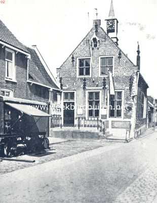 Zeeland, 1936, Scherpenisse, Raadhuis te Scherpenisse met de gildevlag. Clich Zeeuwsch Genootschap der Wetenschappen