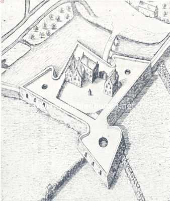 Zeeland, 1936, Rammekens, Het Fort Rammekens of Zeeburg. Rammekens omstreeks het midden der 17e eeuw