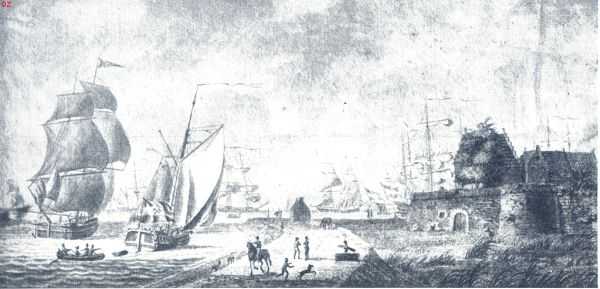 Zeeland, 1936, Rammekens, Het Fort Rammekens of Zeeburg. De toegang tot de haven van Middelburg en de reede van Rammekens in 1784