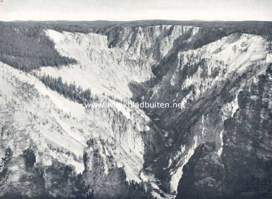 Het Yellowstone Park. De canyon van de Yellowstone River