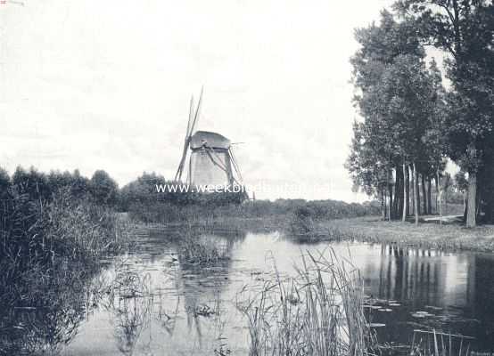 Noord-Holland, 1936, Onbekend, Molens. Achtkantige bovenkruier aan het Gein