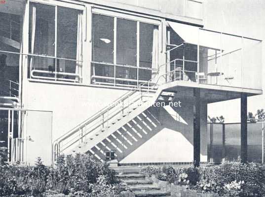 Zuid-Holland, 1936, Rotterdam, Dtail van een huis aan de Kralingsche Plas bij Rotterdam (Architecten Brinkman en van der Vlugt)