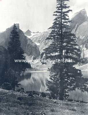 Zwitserland, 1936, Onbekend, Het Seealp-meer, met op den achtergrond de Sntis, in het Zwitsersche kanton Appenzell