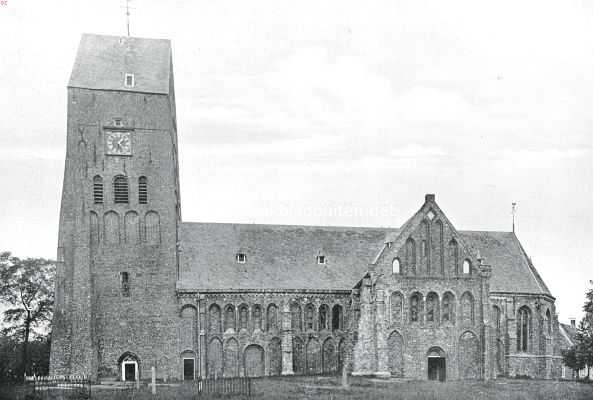 De kerk te Stedum, dateerend uit de 13e eeuw, doch in later tijden verbouwd en vergroot