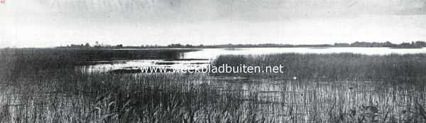 Overijssel, 1936, Giethoorn, In Overijsels Noordwest-Hoek. Aan het Bovenwijde. In de verte een punter op weg naar Giethoorn