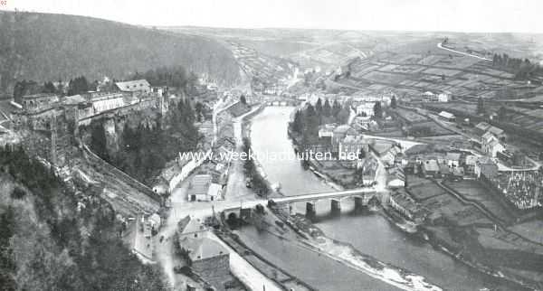 Door 't Walenland. Bouillon aan de Semois. Links het kasteel